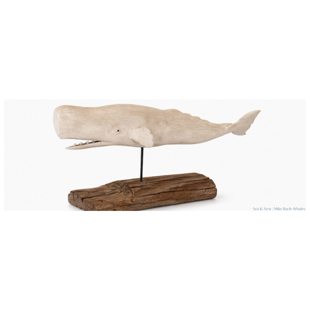 Mike Bacle |  Standing Carved White Whale