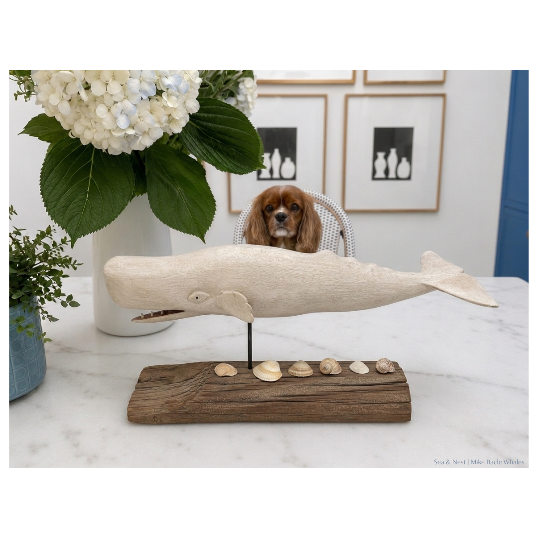 Mike Bacle |  Standing Carved White Whale