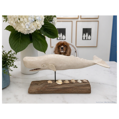 Mike Bacle |  Standing Carved White Whale